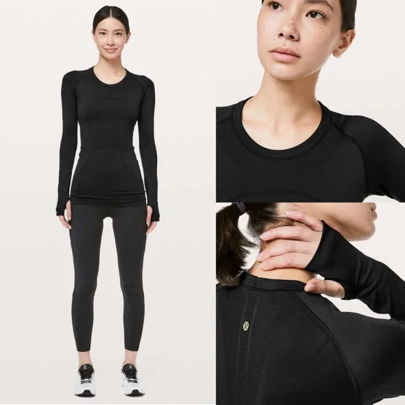 ✅SOLD-Lululemon | Swiftly Tech Crew Top Lunar New Year Shirt Thumbholes Black - Picture 2 of 9